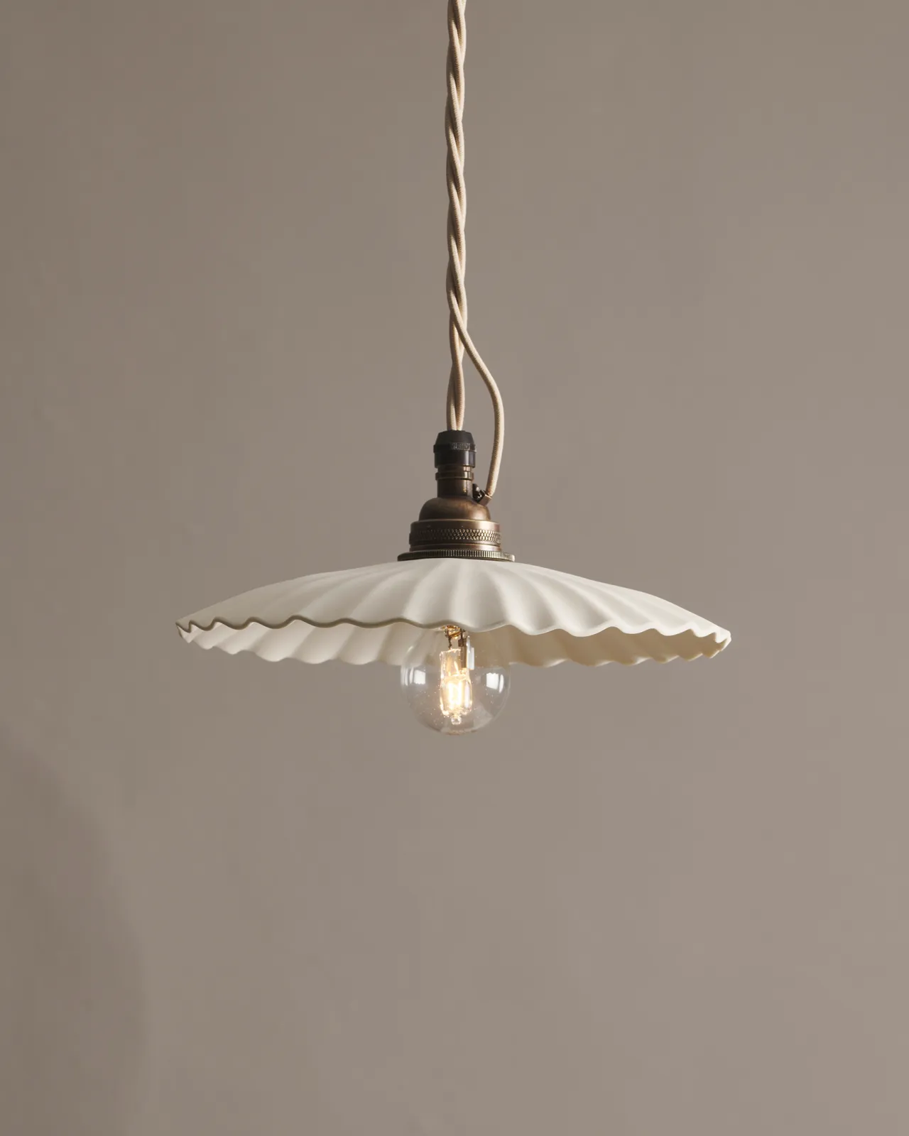Large Narrow Pleat Porcelain Light | deVOL Kitchens